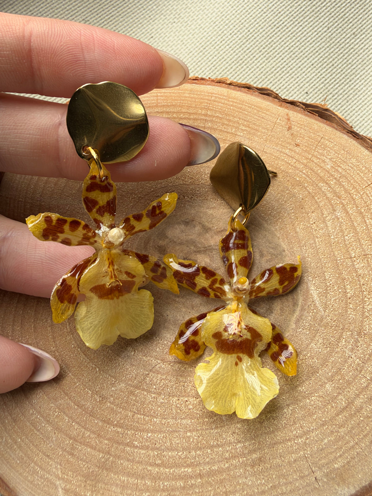 Pendientes orquídea