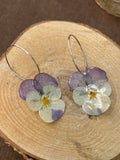 Pendientes flor pensamiento