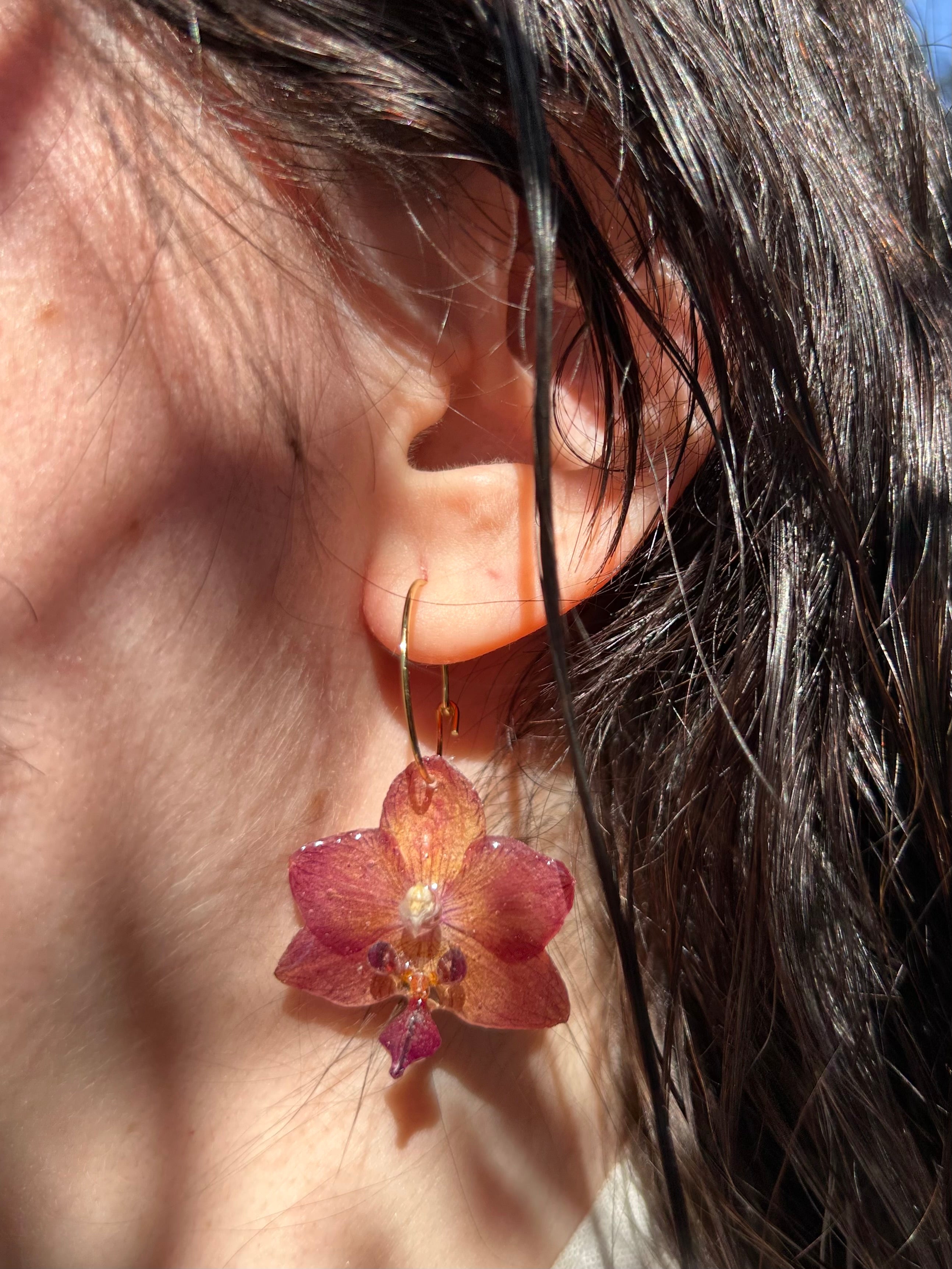 Pendientes orquídea
