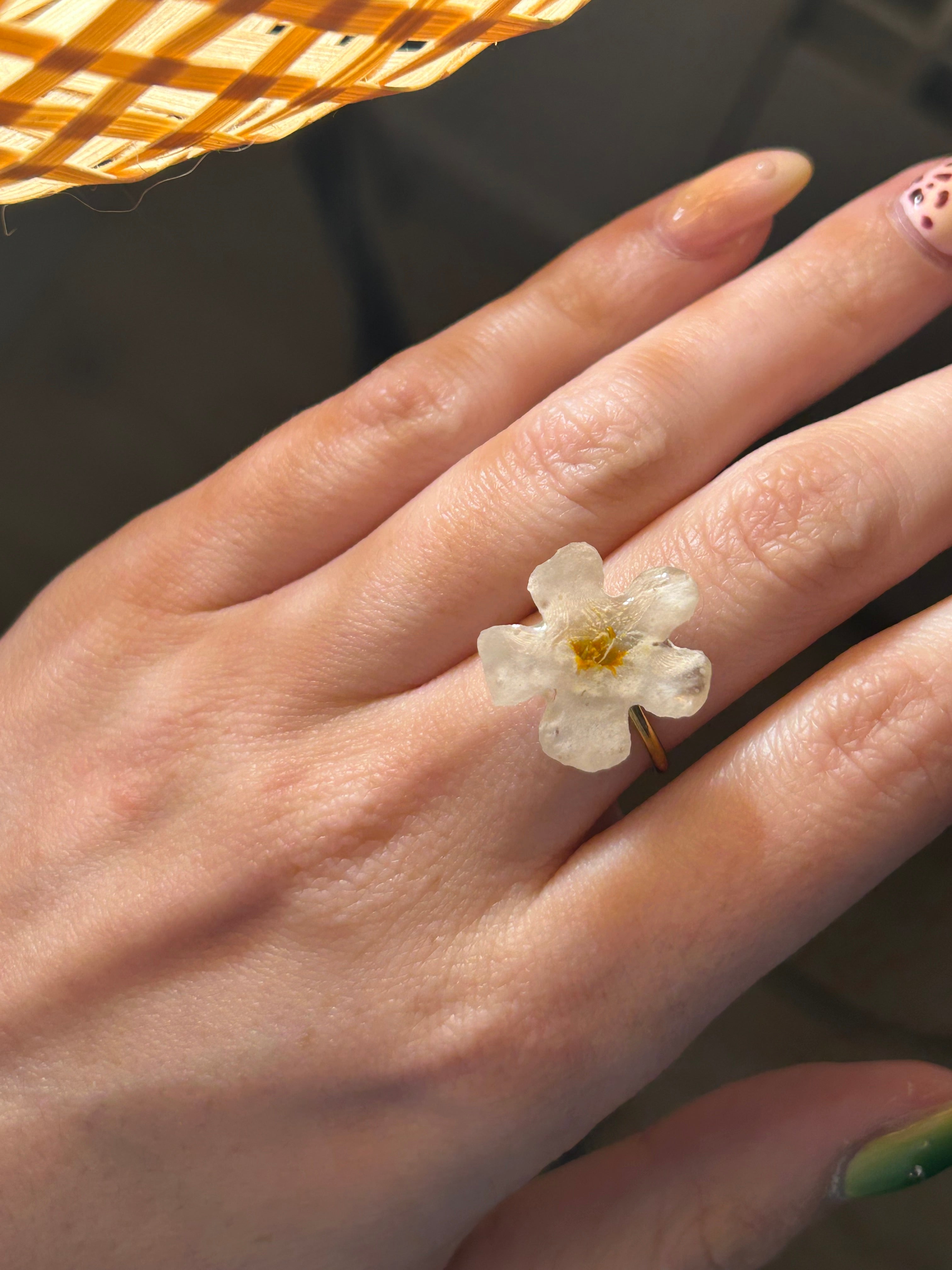 Anillo flor natural