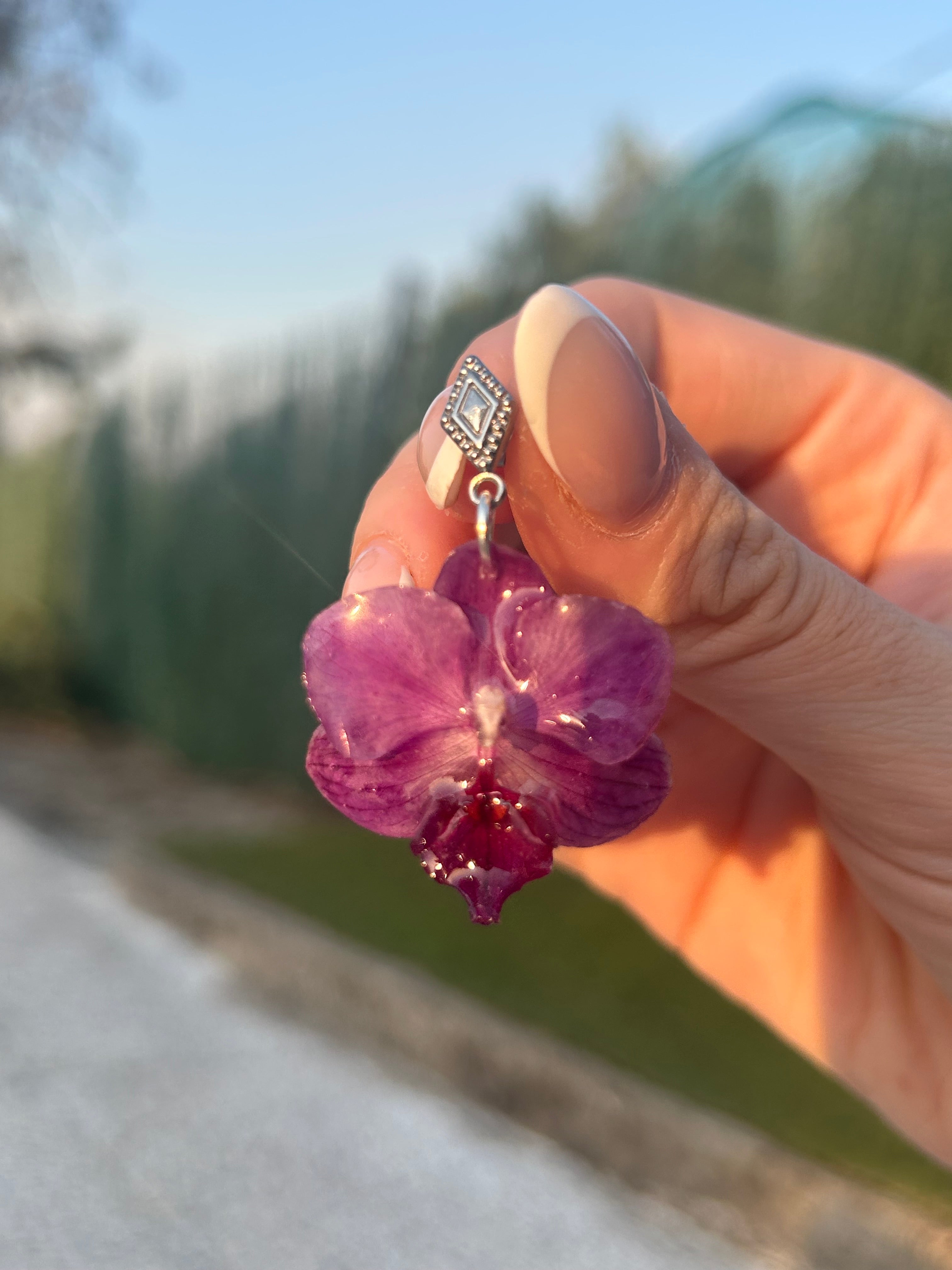 Pendientes orquídea